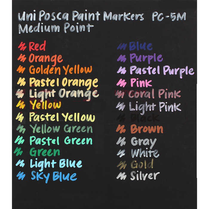 Set bút vẽ trên nhiều chất liệu Uni Posca Paint Marker