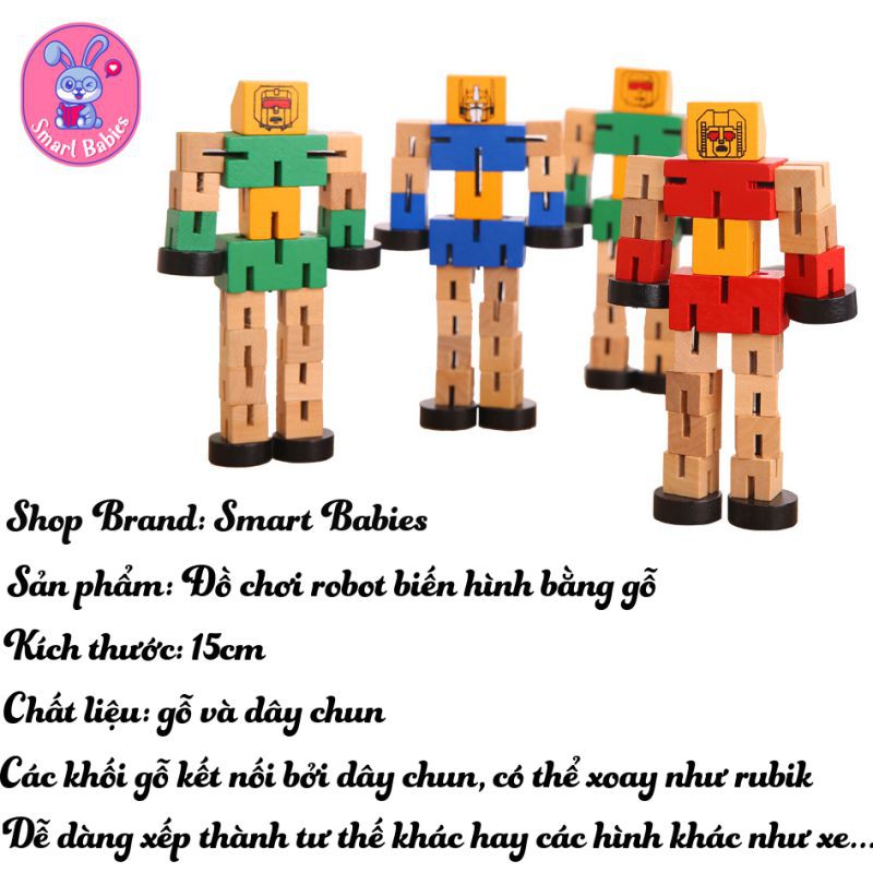 Đồ chơi robot biến hình bằng gỗ cho bé