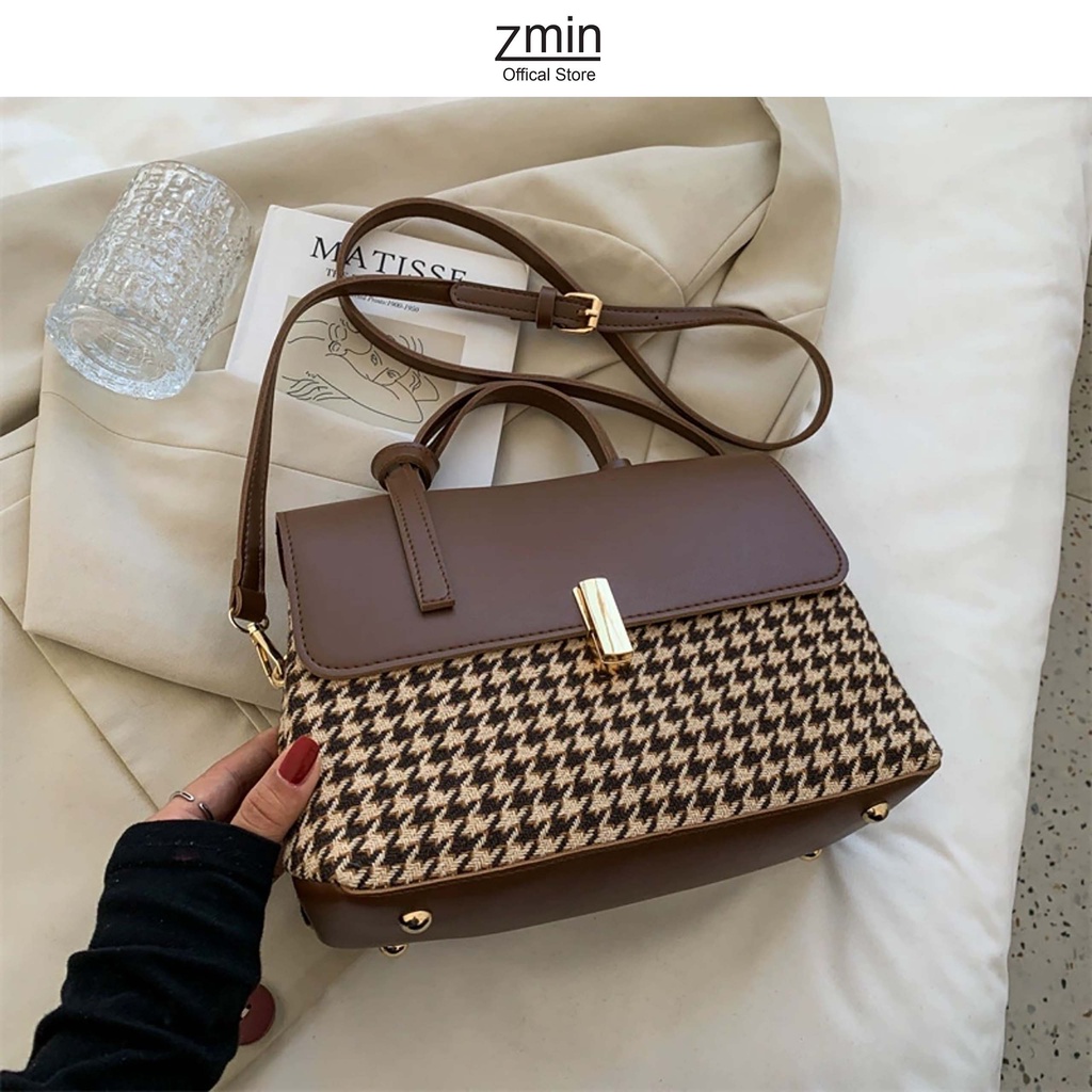 Túi xách nữ đeo chéo thời trang Zmin, chất liệu da PU cao cấp - T055