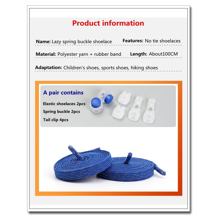 1 Cặp Dây Giày Thể Thao Phản Quang Co Giãn Dành Cho Trẻ Nhỏ Và Người Lớn