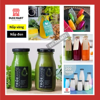 Chai thủy tinh tròn 200ml , 250ml , 300ml, 500ml , 1000ml nắp thiếc - duhi mart