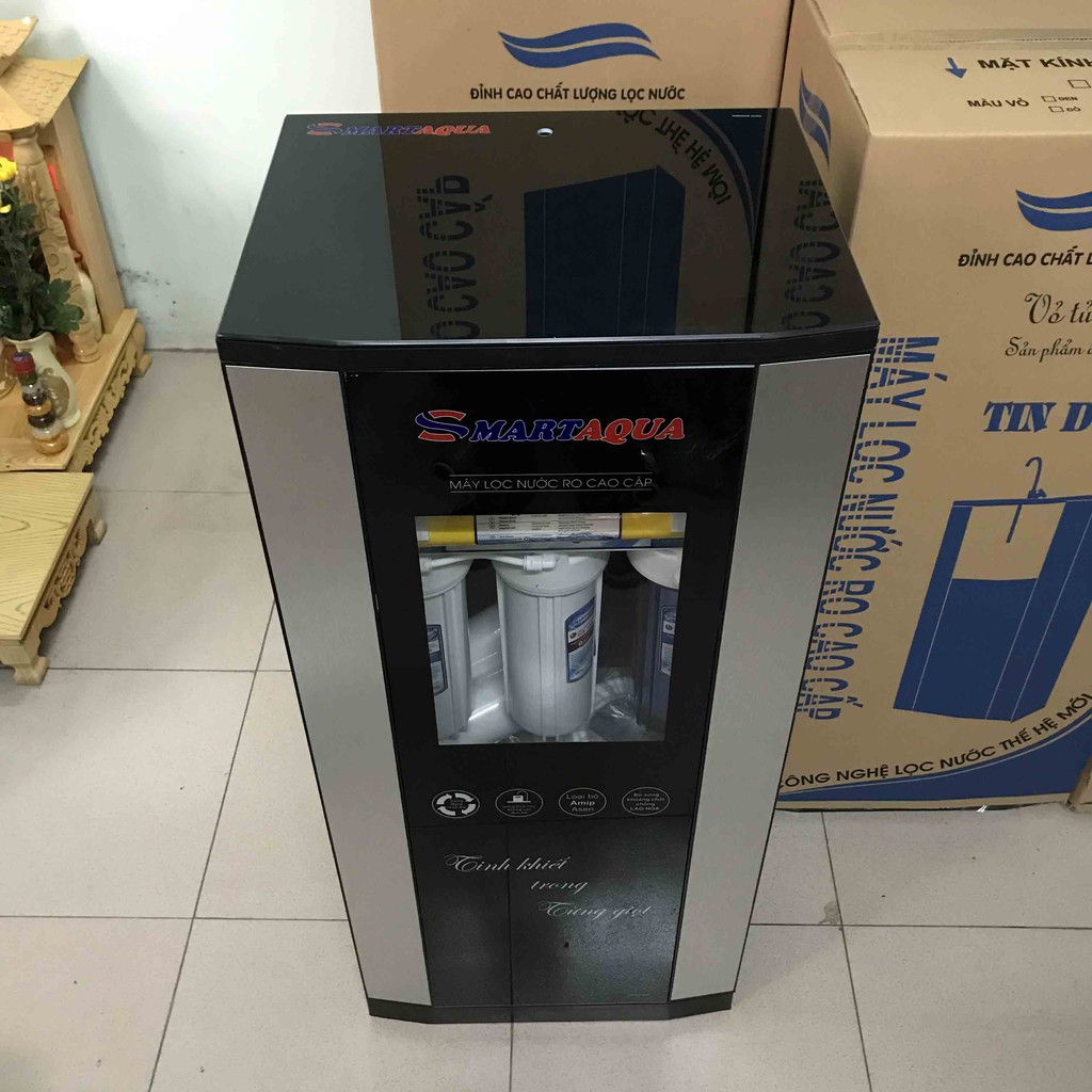 Máy lọc nước SMART AQUA có vỏ tủ 10 - 11 cấp lọc , tặng bộ lọc thô 123 + 1 bút đo nước TDS