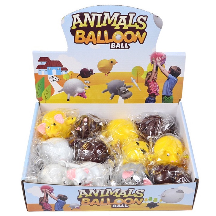 Đồ Chơi Thú Thổi Bong Bóng Hình Thú Cưng Khủng Long,Gà Bò Khỉ Cho Bé