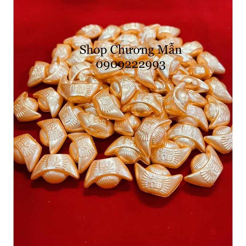 100G Chuỗi Hạt Hình Thỏi Vàng Pha Lê Nhựa Giá Sỉ