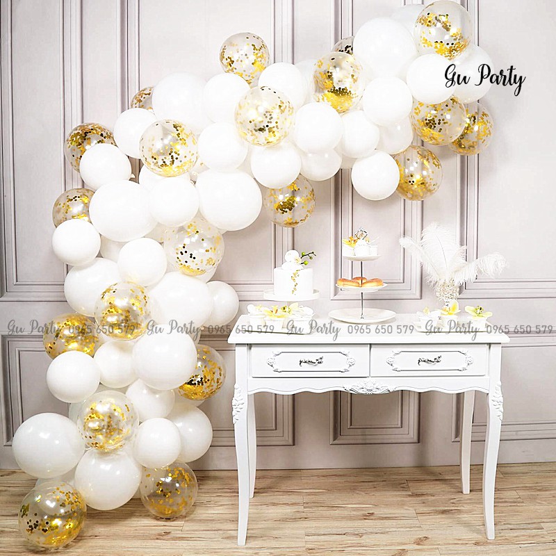 Set 5 Bóng Kim Tuyến (Confetti) 30cm Đẹp Lạ Rực Rỡ (kèm video hướng dẫn bơm)