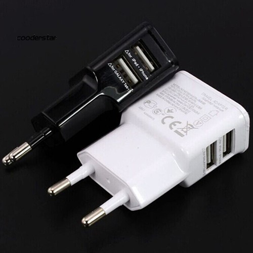 Củ sạc 2 cổng Usb 5v 2a thích hợp cho Iphone Samsung Ipad Ipod
