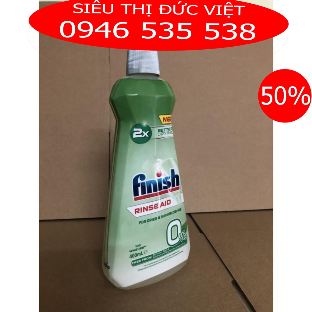 Nước làm bóng Finish Eco 0% 400ml, dung dịch dầu làm bóng bát finish hữu cơ eco dùng cho máy rửa - Siêu thị đức việt