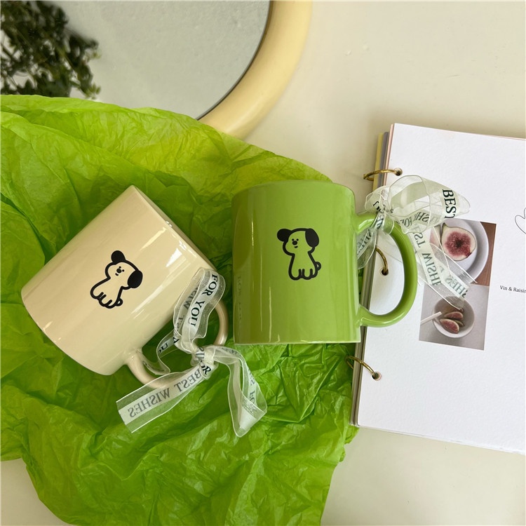 Cốc Sứ Uống Cà Phê Cỡ Lớn In Hình Chú Cún Đáng Yêu