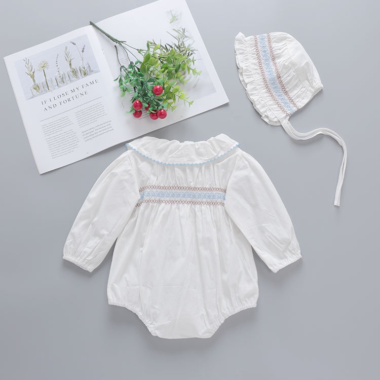 Bộ Áo Liền Quần Tay Dài Kèm Nón Dành Cho Bé Gái 0-3 Tuổi 0027