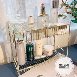 Kệ đựng mỹ phẩm 2 tầng Gold