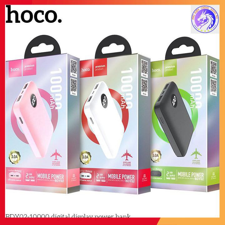 Pin Dự Phòng Hoco BDY02 Dung Lượng 10000 Mah Nhỏ Nhắn Tiện Dụng Có Màn Hình LED - BH 12 Tháng