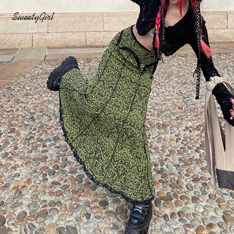 Chân Váy Maxi Lưng Cao Phong Cách Retro Thời Trang Dành Cho Nữ 2022