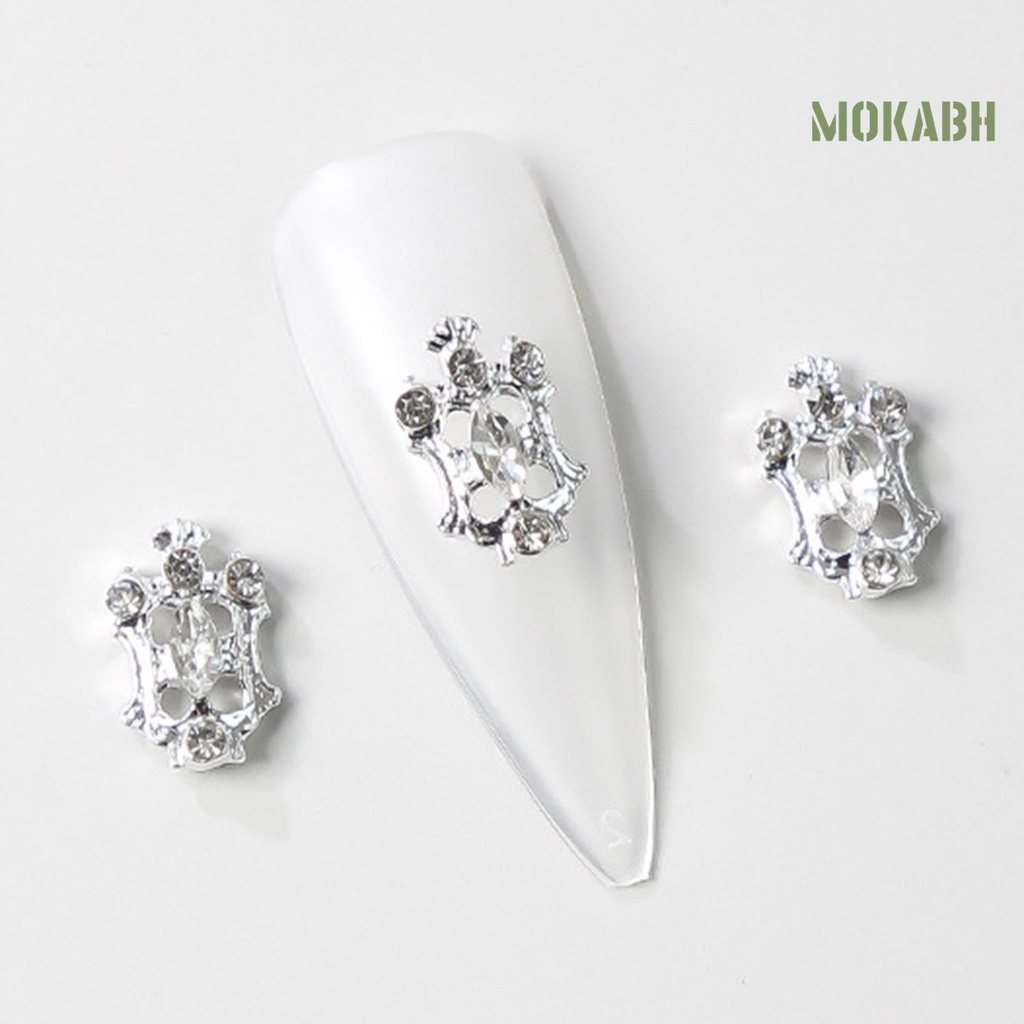 Set 10 Phụ Kiện Trang Trí Móng Tay Nghệ Thuật Bằng Hợp Kim Nhiều Hình Dạng Không Phai AB Phong Cách Vintage Charms Dành Cho Nữ