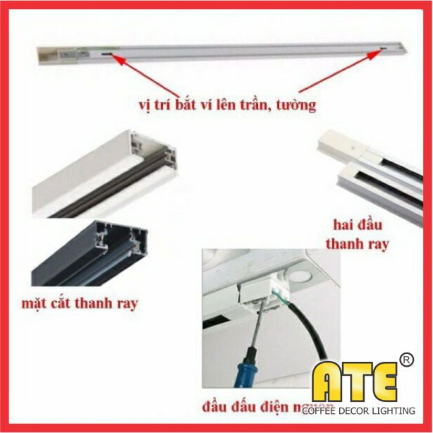 Đèn rọi ray - ĐÈN CHIẾU ĐIỂM - MẮT LED - ĐÈN THANH RAY COB 10W - MSP: ATE-505