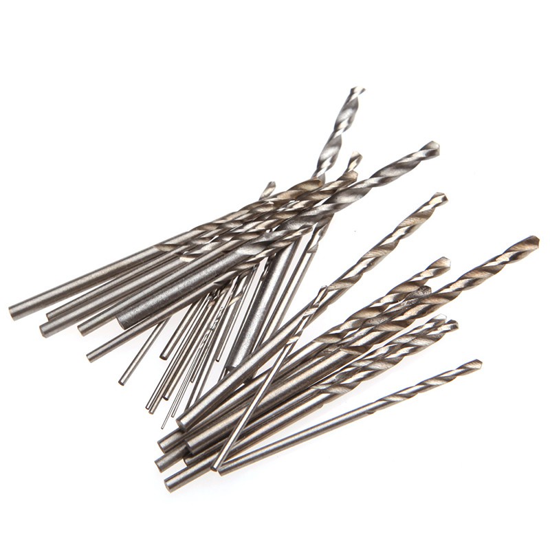 WER 28Pcs Mini Micro HSS Twist Drill Bits Set Metric 0.3-3.0mm Sizes For PCB Crafts