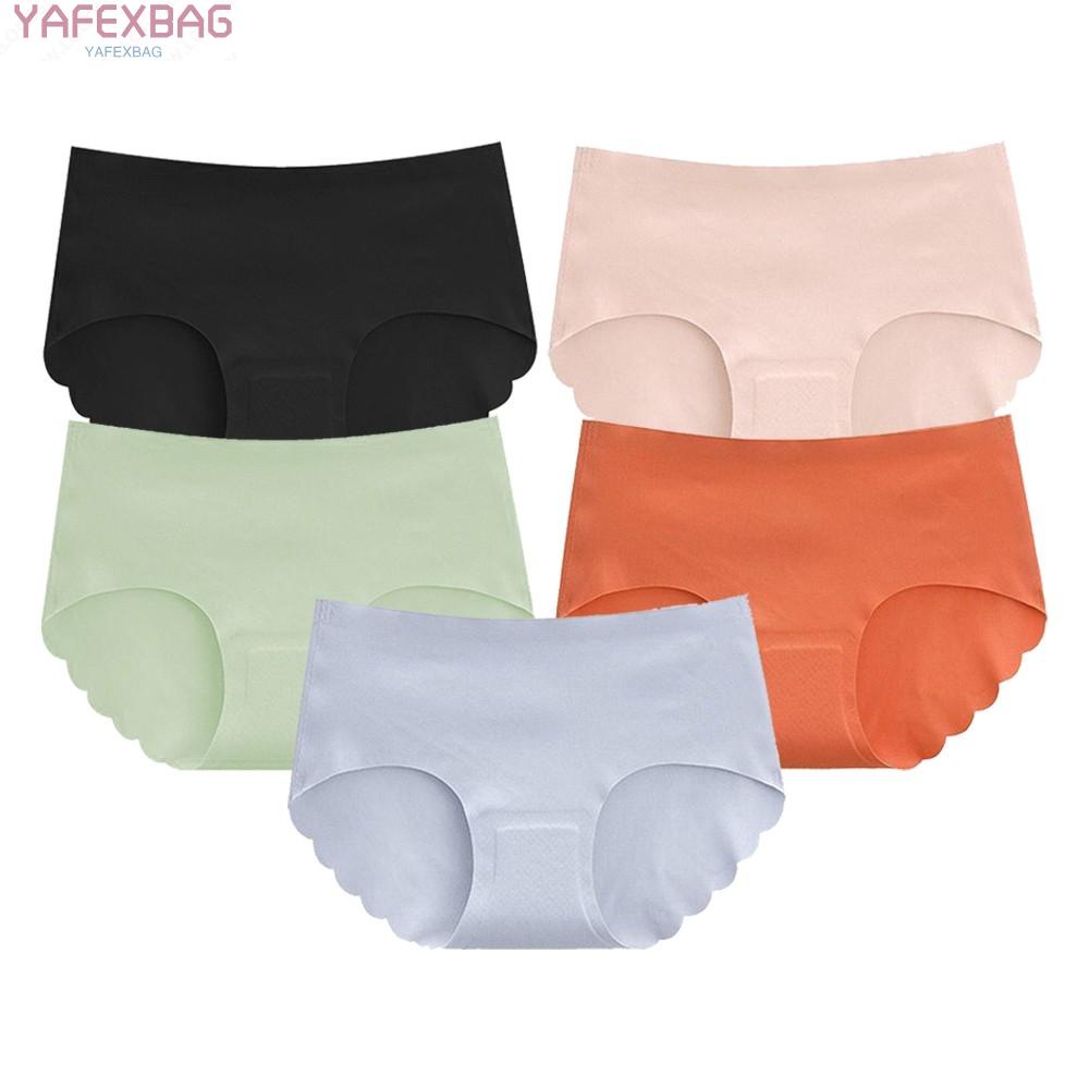 Thai Latex Underwear Women Ice Silk Breathable Buttocks Mid-waist Modal Solid Color Briefs M L XL