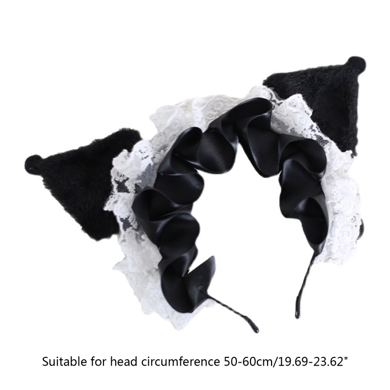 Flgo Băng Đô Cài Tóc Hình Tai Quỷ Phối Lông Phong Cách Ngọt Ngào Phát Sóng Trực Tiếp