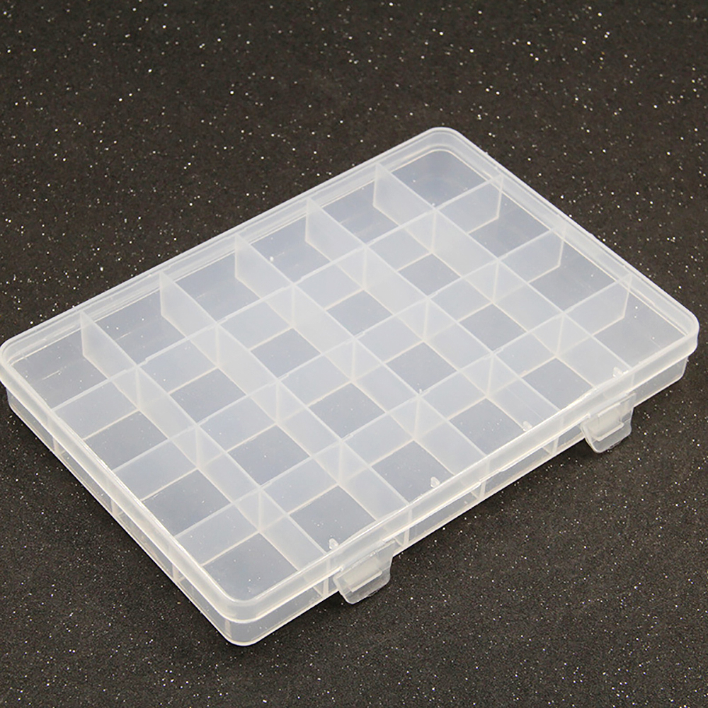 10/24 Grids Transparent Plastic Storage Box Case Multifunctional Plastic  Slot Adjustable for Pils Jewelry Beads Earring Case Organize