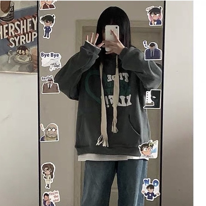 Áo hoodie TIDE tim xanh thụng nam nữ Flashsaleshop 👉 Chất nỉ ngoại mặt vải lì ko xù mát tay unisex