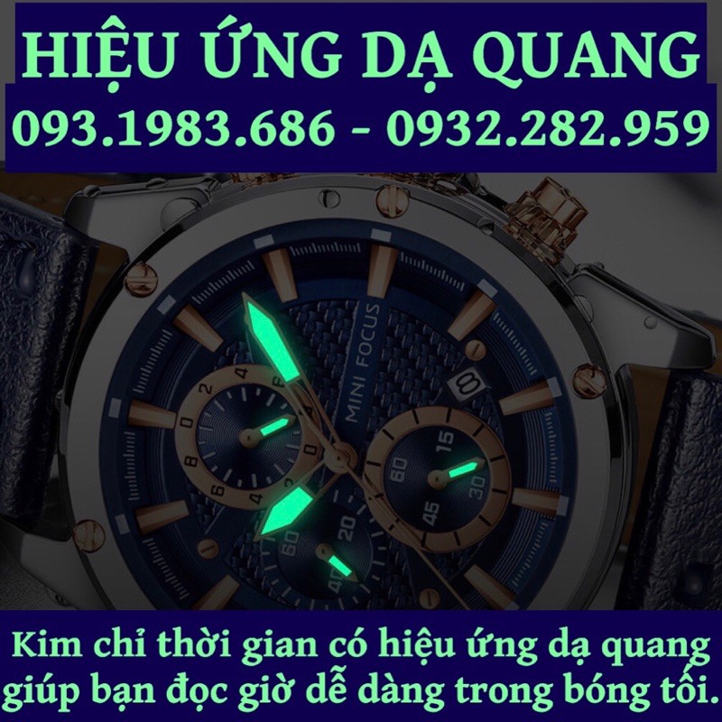 Đồng Hồ Nam MINI FOCUS MF0161G.03 Dây Da Nâu Mặt Nâu Chống Nước 6 Kim Đẹp Cao Cấp - TIGO