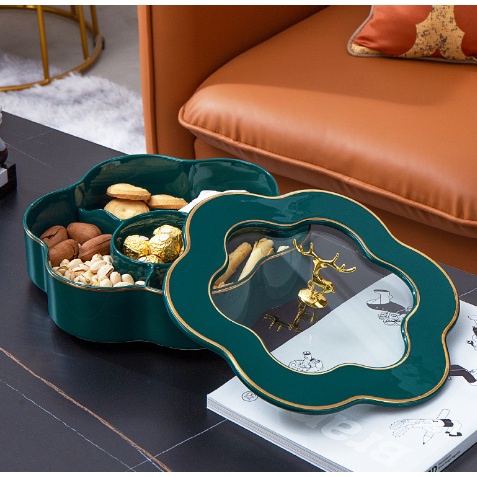 khay bánh kẹo tết. hộp đựng mứt tết màu xanh cổ vịt và màu trắng.