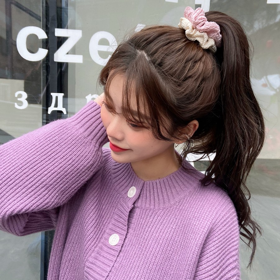 (Bộ 2 Cái) Scrunchies Cột Tóc Vải Bản Nhỏ LIN Phong Cách Hàn Quốc