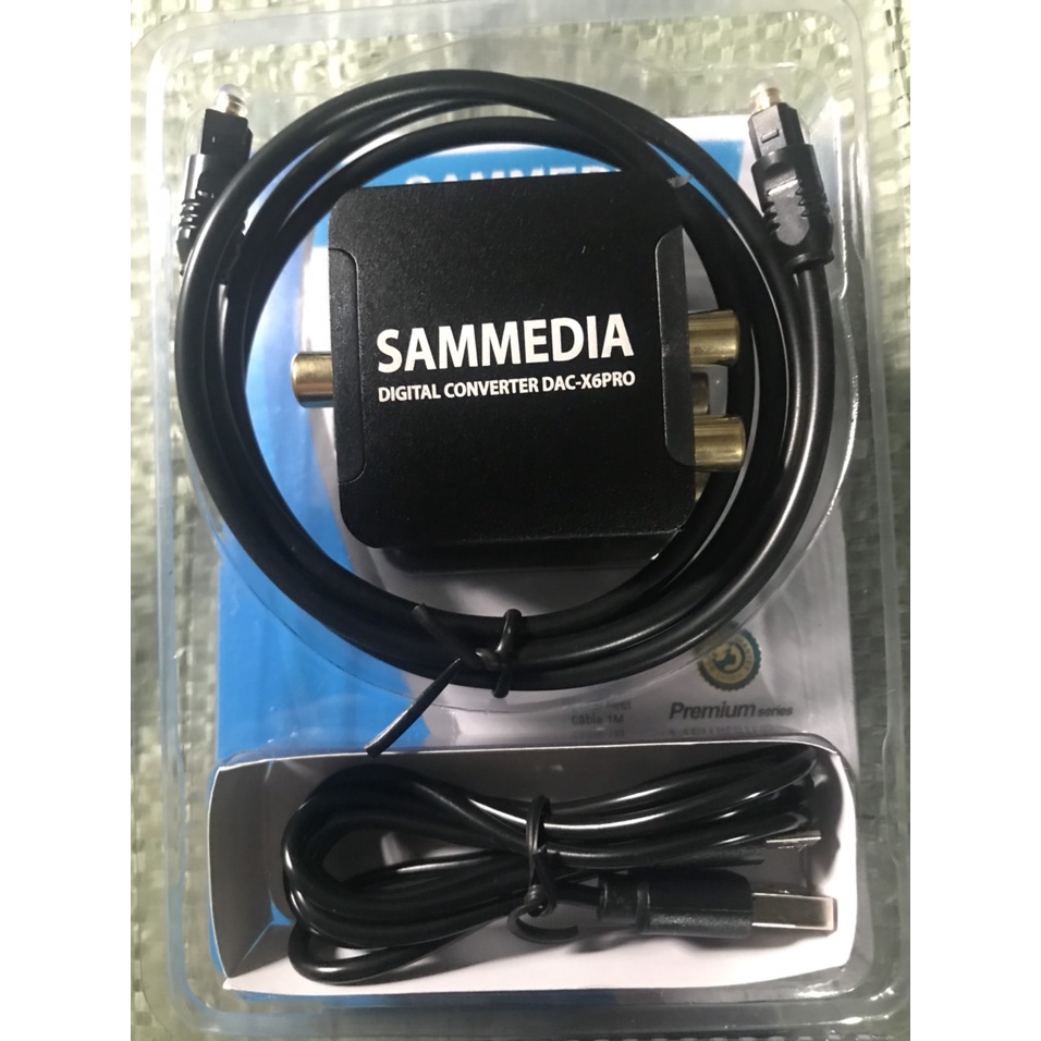 Thiết bị chuyển đổi âm thanh tivi 4K (Quang học) ra Amply có cổng audio 3.5 SAMMEDIA dùng nguồn USB âm thanh cực to