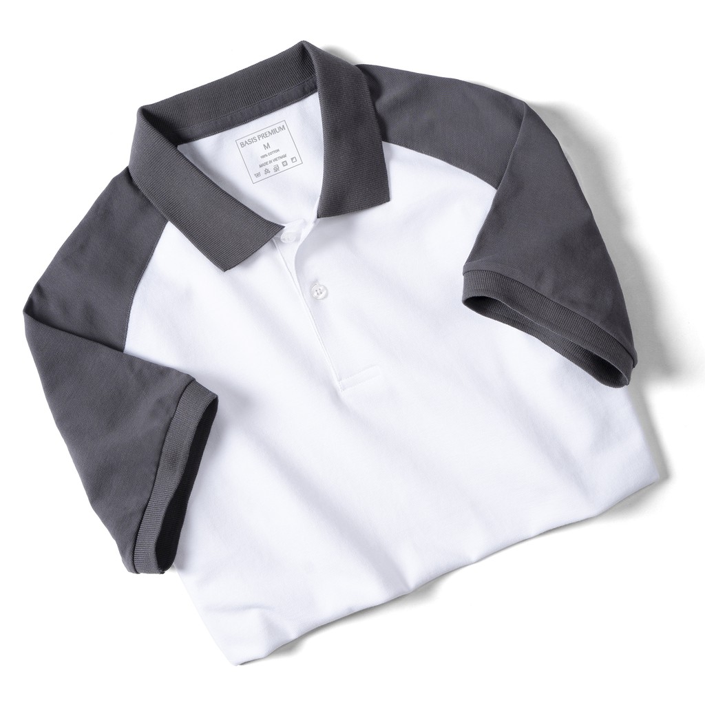Áo thun Polo nam có cổ Raglan Basis, chất liệu Cotton, thanh lịch, trẻ trung APL204 | BigBuy360 - bigbuy360.vn