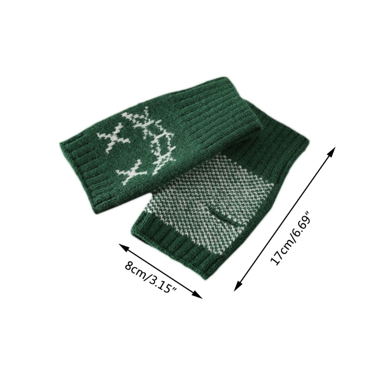 Găng Tay Len Hở Ngón Họa Tiết Hoạt Hình Dễ Thương