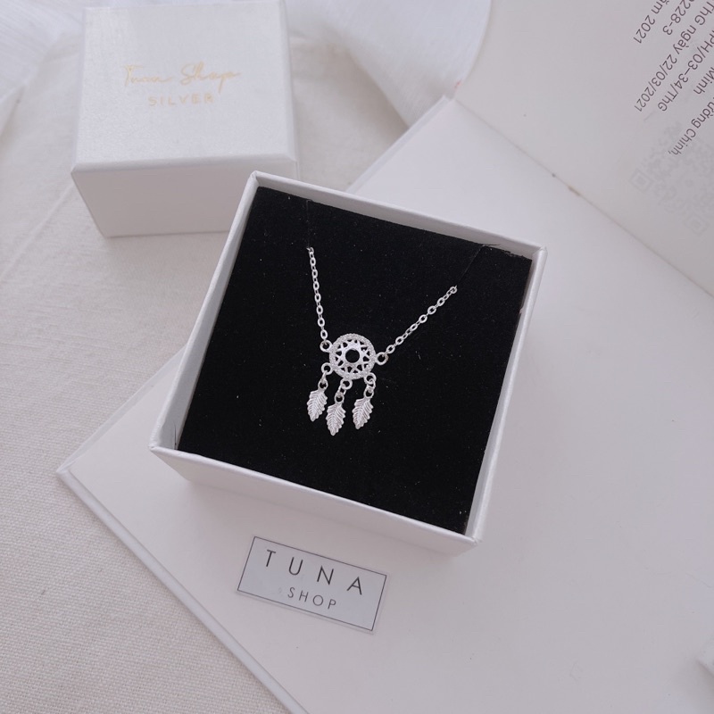 Lắc chân Bạc cao cấp dreamcatcher gắn đá TUNA SILVER cam kết chuẩn Bạc
