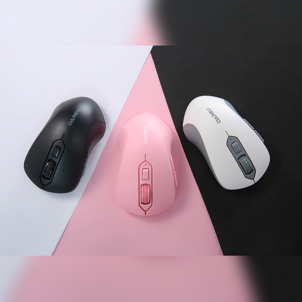 Chuột Dareu không dây LM115G Black/Pink/White - Bảo hành 24 tháng chính hãng