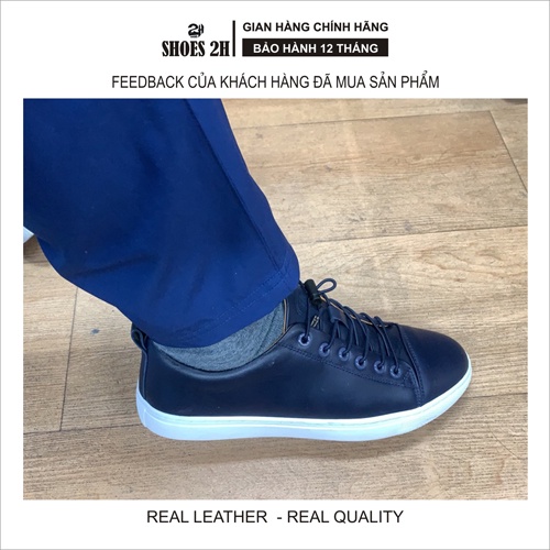 Giày sneaker da bò Nam SHOES 2H – X69 năng động cá tính màu xanh