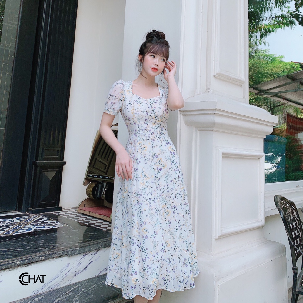 Váy nữ xoè bổ mảnh hoạ tiết CCHAT | BigBuy360 - bigbuy360.vn