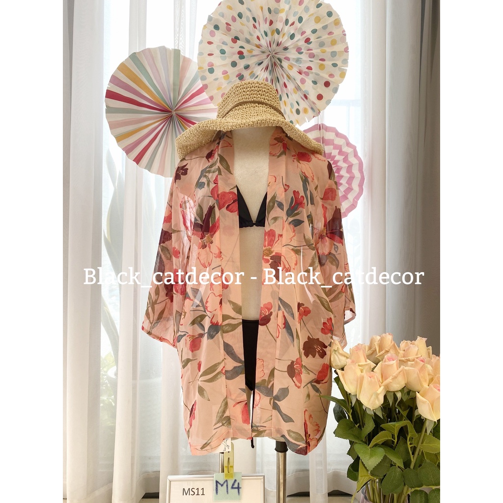 Kimono, Áo Choàng voan, áo khoác ngoài bikini Đi Biển Họa Tiết MS11