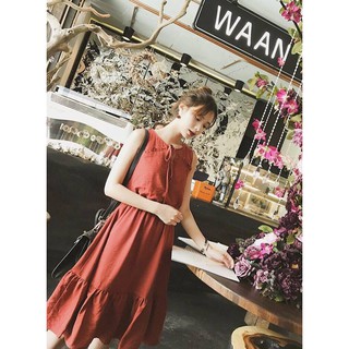 đầm chun eo đuôi cá nơ cổ