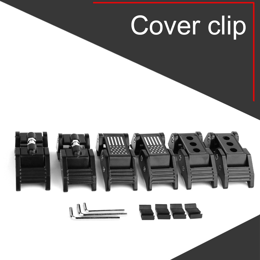 1 Cặp Chốt Khóa Nắp Ca Pô Bằng Hợp Kim Nhôm Cho Jeep Wrangler JK JL 07-21