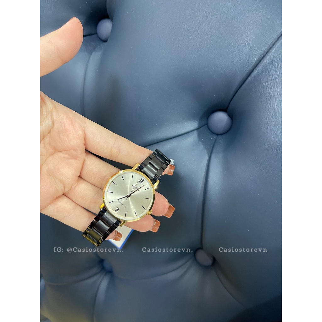 Đồng Hồ Nữ Casio LTP-VT01GB, đồng hồ chính hãng, dây thép mạ màu đen, chống nước tốt