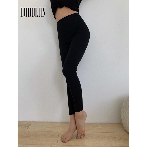 Quần legging nữ cạp cao DUDULAN đùi - dài siêu co giãn