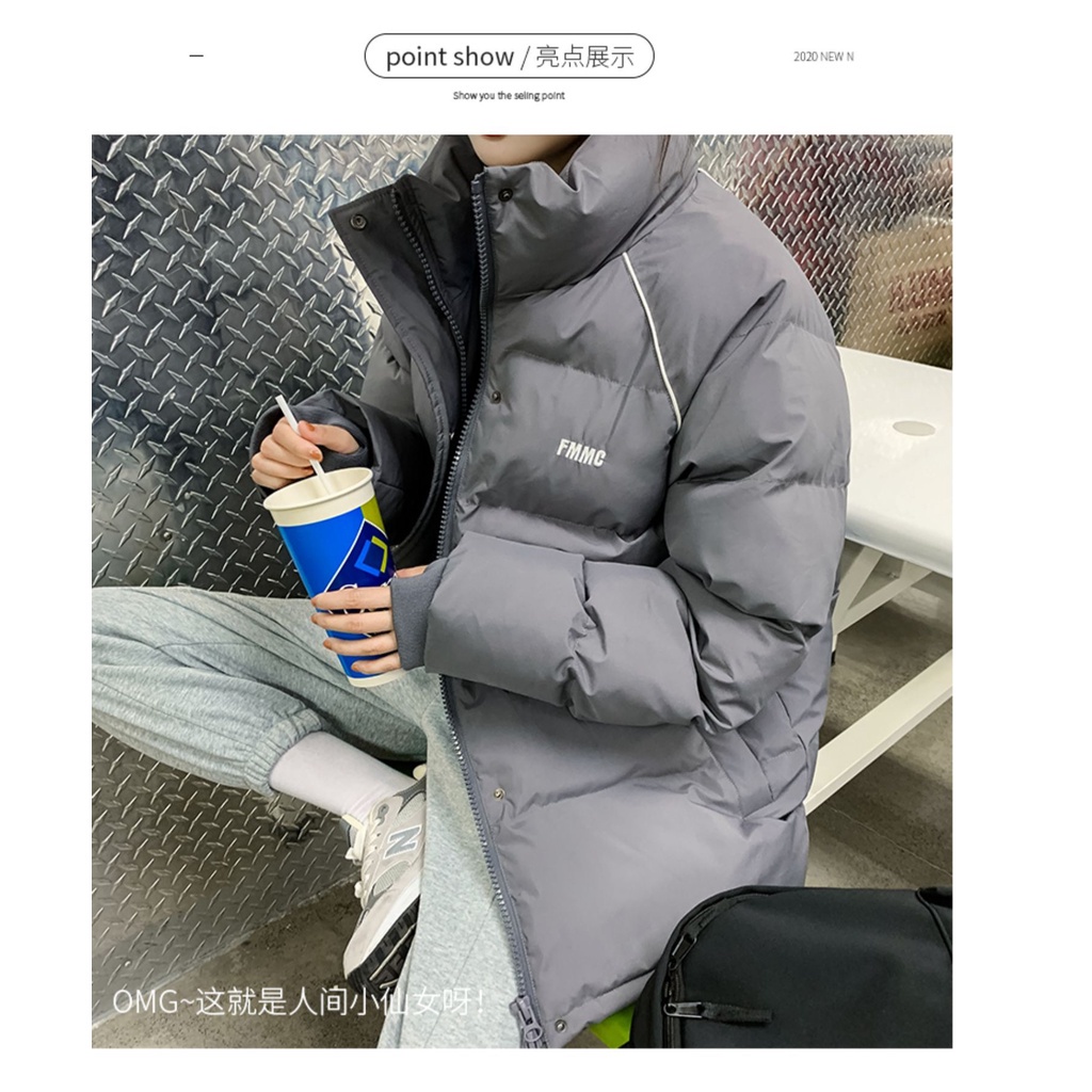 MS299 Áo khoác phao đôi nam nữ UNISEX thêu chữ FMCG siêu ấm