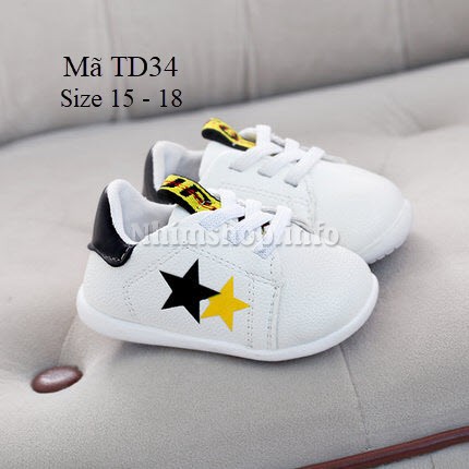 Giày em bé 3 - 12 tháng da mềm họa tiết sao kiểu dáng thể thao phong cách đi nhà ra ngoài siêu chất TD34