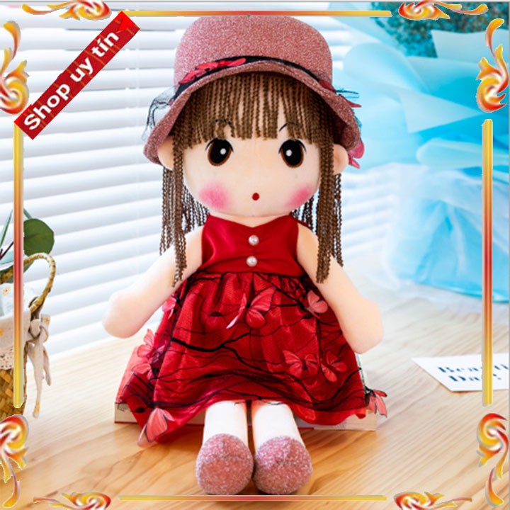 [ MẪU MỚI ]  Búp Bê Cao Cấp Hoa Đỏ 45cm