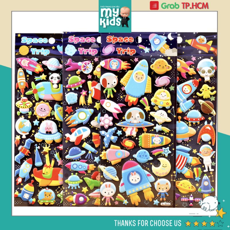 Đồ chơi sticker WL01->WL04 TÀU VŨ TRỤ cho bé hình dán 3D vừa chơi vừa học phát triển trí tuệ luyện tập trí thông minh