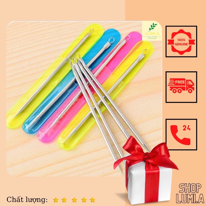 Cây nặn mụn 2 đầu bằng thép không rỉ 12cm