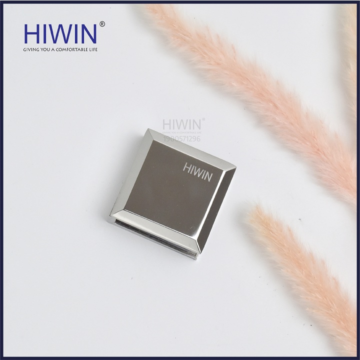 Kẹp chân kính 0 độ cabin tắm cạnh vát chất liệu inox 304 mặt gương HIWIN FC-2081