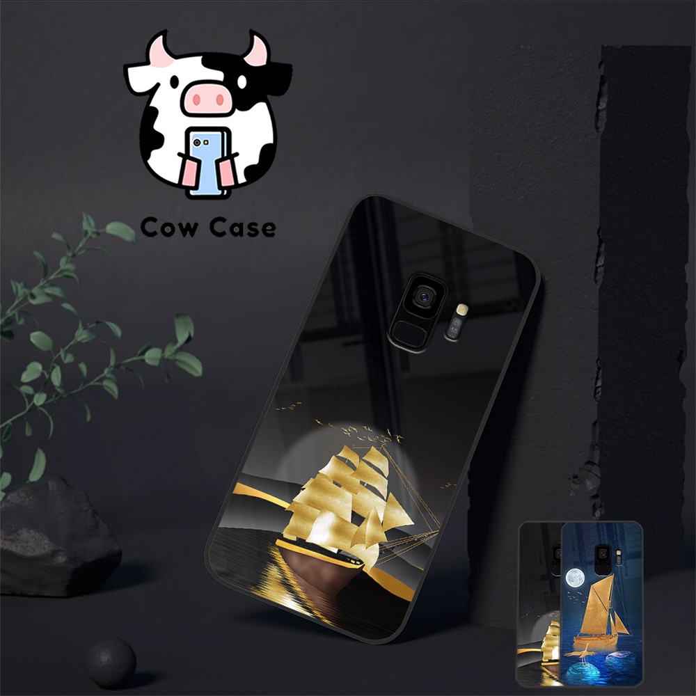 Ốp Kính Samsung S7/S7 Edge - S8/S8 Plus - S9/S9 Plus | Vỏ Lưng Điện Thoại SS Galaxy Mẫu Thuyền Thuận Buồm Mã BA45/58