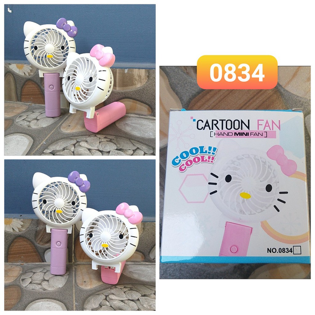 QUẠT CẦM TAYLỖI 1 ĐỔI 1FREE SHIP MINI PIN SẠC HELLO KITTY GẤP GỌN ĐƯỢC