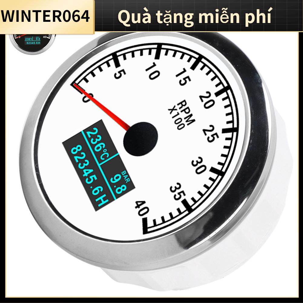Winter064 Máy đo tốc độ con trỏ 3 trong 1 RPM IP67 áp suất dầu nhiệt nước đa chức năng cho xe tải trên thuyền