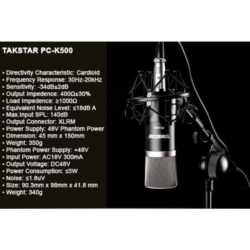 Mic thu âm livestream chuyên nghiệp cao cấp Takstar PC-K500 hát karaoke