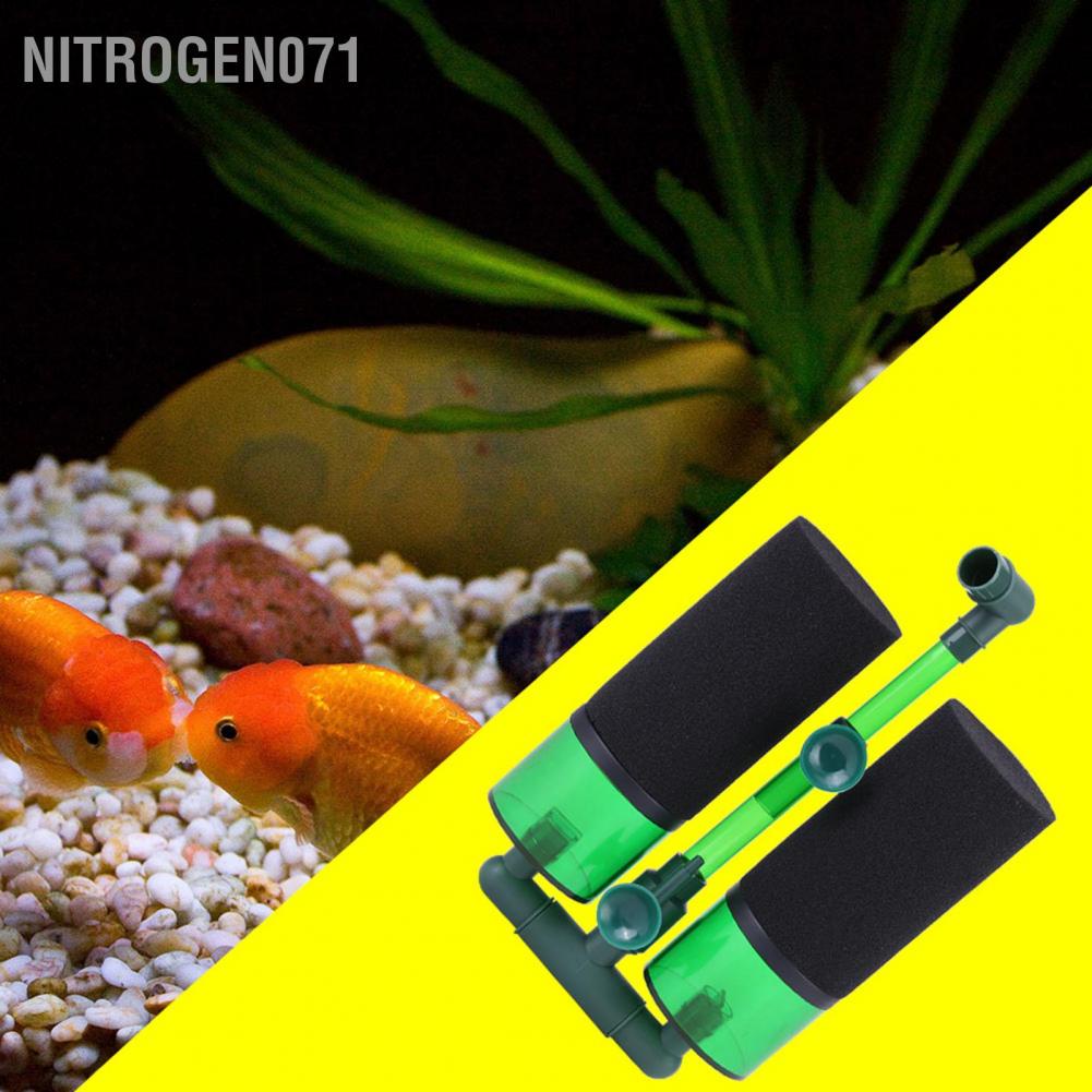 Nitrogen071 2 Types Aquarium Double Head Biochemical Sponge Foam Filter Fish Tank Equipment