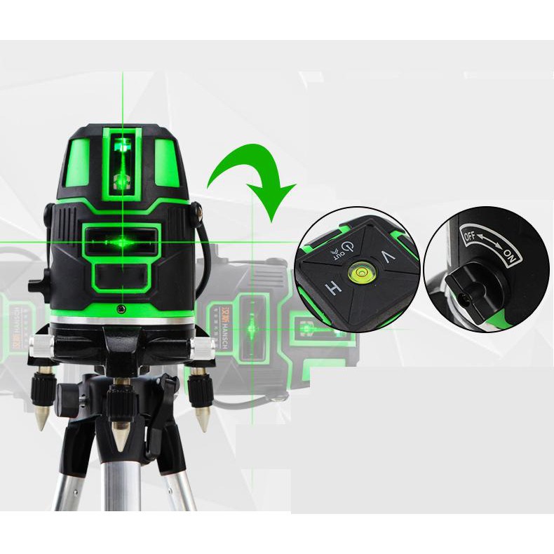 Máy cân bằng Lazer Máy Bắn Cốt Laze 5 Tia Xanh ( Tool) Cân Mực Đo Đạc Chính Xác Nhanh Chóng, Đầy đủ phụ kiện .